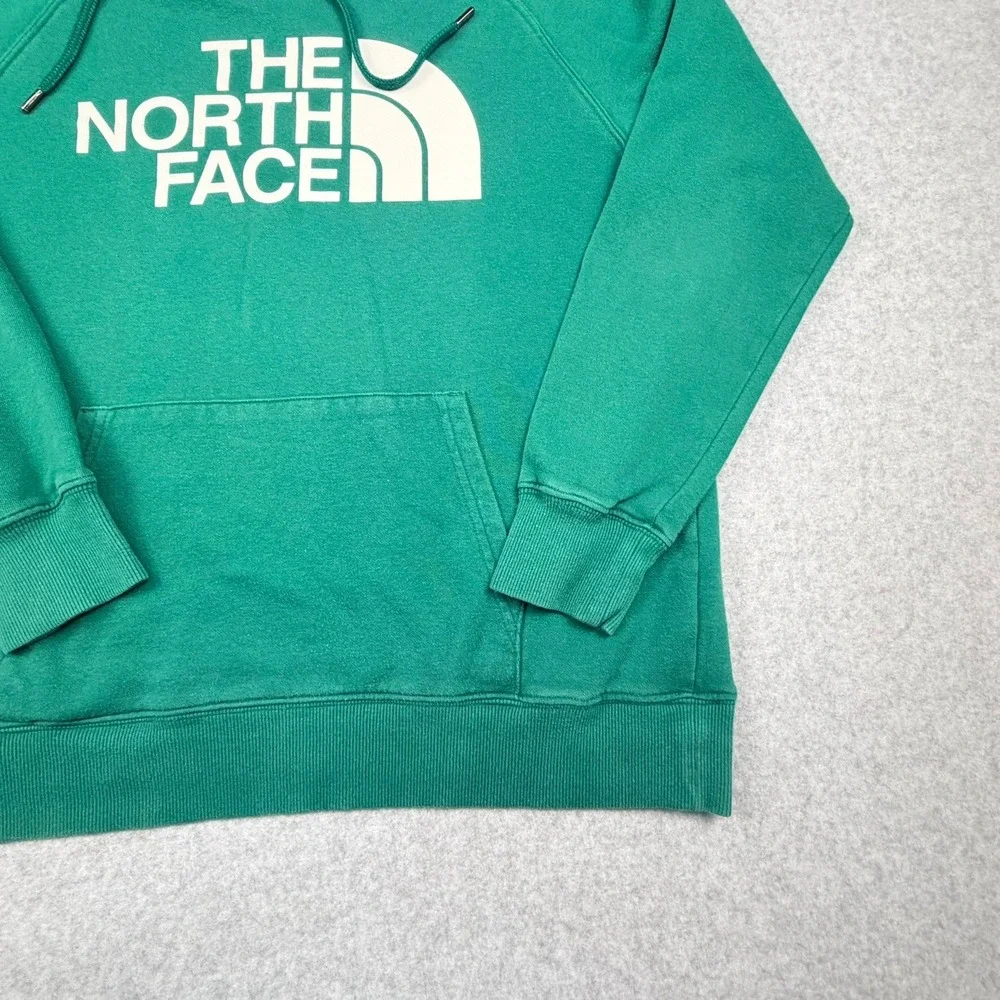 The North Face Womens Green Logo Pullover Hoodie Sweatshirt Size Medium